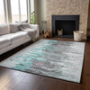 Piper Looms Mayfield Modern AMF704 Teal Machine Washable Area Rug Lifestyle Image Feature