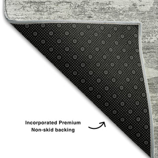 Piper Looms Mayfield Modern AMF705 Silver Machine Washable Area Rug Backing Image