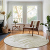 Piper Looms Mayfield Modern AMF705 Taupe Machine Washable Area Rug Round Lifestyle Image Feature