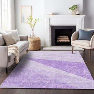 Piper Looms Mayfield Modern AMF706 Lavender Machine Washable Area Rug Lifestyle Image Feature