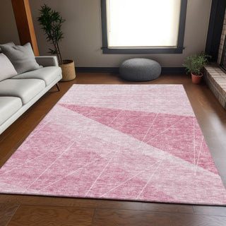 Piper Looms Mayfield Modern AMF706 Pink Machine Washable Area Rug Lifestyle Image Feature