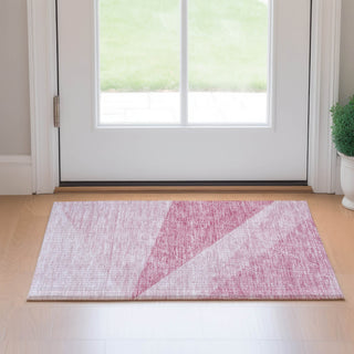 Piper Looms Mayfield Modern AMF706 Pink Machine Washable Area Rug Scatter Lifestyle Image Feature