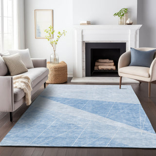 Piper Looms Mayfield Modern AMF706 Sky Machine Washable Area Rug Lifestyle Image Feature