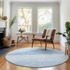 Piper Looms Mayfield Modern AMF706 Sky Machine Washable Area Rug Round Lifestyle Image Feature