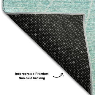 Piper Looms Mayfield Modern AMF706 Teal Machine Washable Area Rug Backing Image