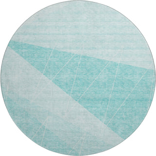 Piper Looms Mayfield Modern AMF706 Teal Machine Washable Area Rug Round Main Image