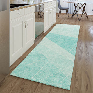 Piper Looms Mayfield Modern AMF706 Teal Machine Washable Area Rug Runner Lifestyle Image Feature