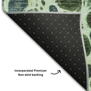 Piper Looms Mayfield Abstract AMF707 Aloe Machine Washable Area Rug Backing Image