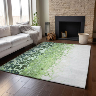 Piper Looms Mayfield Abstract AMF707 Aloe Machine Washable Area Rug Lifestyle Image Feature