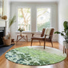 Piper Looms Mayfield Abstract AMF707 Aloe Machine Washable Area Rug Round Lifestyle Image Feature
