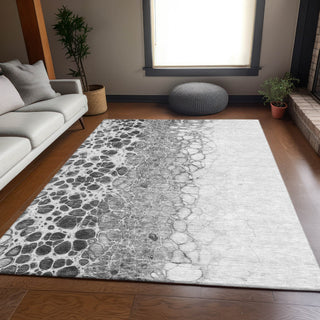 Piper Looms Mayfield Abstract AMF707 Gray Machine Washable Area Rug Lifestyle Image Feature