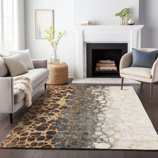 Piper Looms Mayfield Abstract AMF707 Ivory Machine Washable Area Rug Lifestyle Image Feature