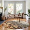 Piper Looms Mayfield Abstract AMF707 Ivory Machine Washable Area Rug Round Lifestyle Image Feature