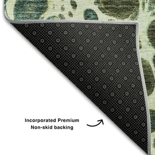 Piper Looms Mayfield Abstract AMF707 Olive Machine Washable Area Rug Backing Image