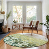 Piper Looms Mayfield Abstract AMF707 Olive Machine Washable Area Rug Round Lifestyle Image Feature