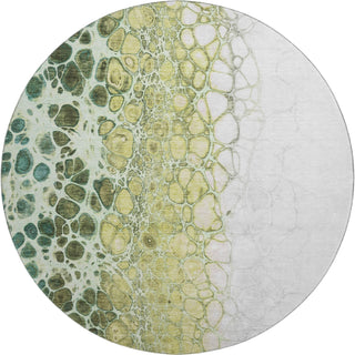 Piper Looms Mayfield Abstract AMF707 Olive Machine Washable Area Rug Round Main Image