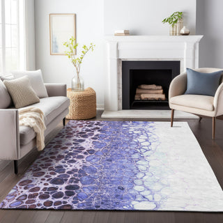 Piper Looms Mayfield Abstract AMF707 Purple Machine Washable Area Rug Lifestyle Image Feature