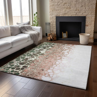 Piper Looms Mayfield Abstract AMF707 Salmon Machine Washable Area Rug Lifestyle Image Feature