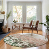 Piper Looms Mayfield Abstract AMF707 Salmon Machine Washable Area Rug Round Lifestyle Image Feature