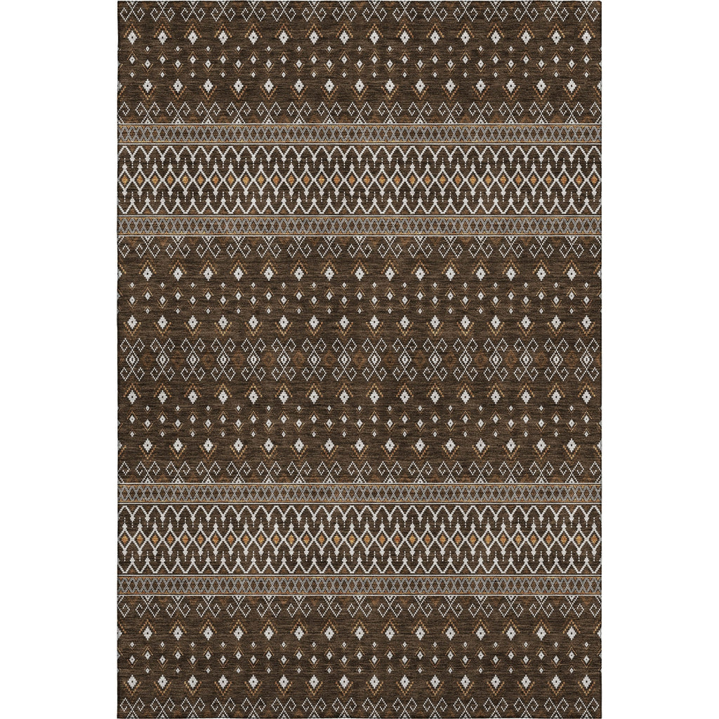 Piper Looms Mayfield Boho AMF708 Chocolate Machine Washable Area Rug main image
