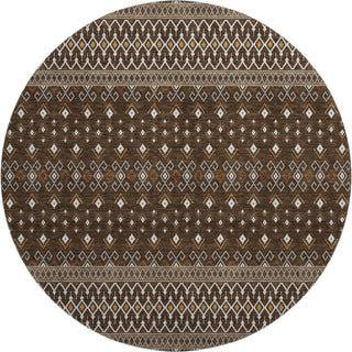Piper Looms Mayfield Boho AMF708 Chocolate Machine Washable Area Rug Round Main Image