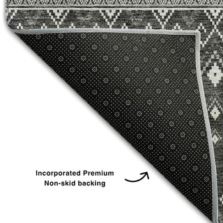 Piper Looms Mayfield Boho AMF708 Gray Machine Washable Area Rug Backing Image