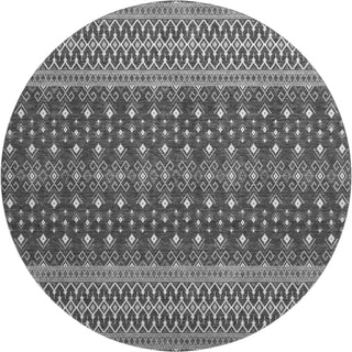 Piper Looms Mayfield Boho AMF708 Gray Machine Washable Area Rug Round Main Image