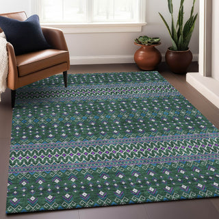 Piper Looms Mayfield Boho AMF708 Green Machine Washable Area Rug Lifestyle Image Feature