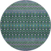 Piper Looms Mayfield Boho AMF708 Green Machine Washable Area Rug Round Main Image