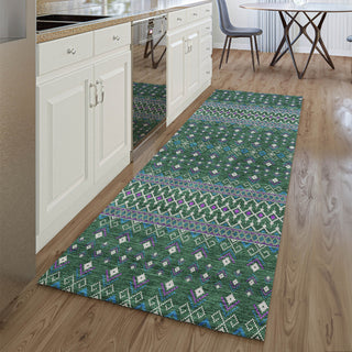 Piper Looms Mayfield Boho AMF708 Green Machine Washable Area Rug Runner Lifestyle Image Feature