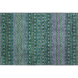 Piper Looms Mayfield Boho AMF708 Green Machine Washable Area Rug Scatter Main Image