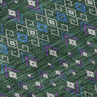 Piper Looms Mayfield Boho AMF708 Green Machine Washable Area Rug Swatch Image