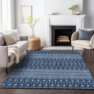Piper Looms Mayfield Boho AMF708 Navy Machine Washable Area Rug Lifestyle Image Feature