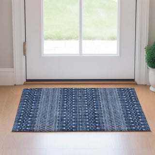 Piper Looms Mayfield Boho AMF708 Navy Machine Washable Area Rug Scatter Lifestyle Image Feature