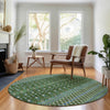 Piper Looms Mayfield Boho AMF708 Olive Machine Washable Area Rug Round Lifestyle Image Feature