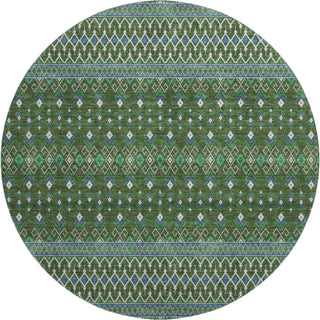 Piper Looms Mayfield Boho AMF708 Olive Machine Washable Area Rug Round Main Image
