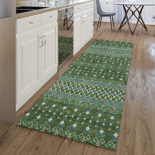 Piper Looms Mayfield Boho AMF708 Olive Machine Washable Area Rug Runner Lifestyle Image Feature