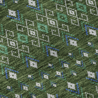 Piper Looms Mayfield Boho AMF708 Olive Machine Washable Area Rug Swatch Image