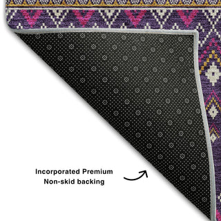 Piper Looms Mayfield Boho AMF708 Purple Machine Washable Area Rug Backing Image