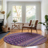 Piper Looms Mayfield Boho AMF708 Purple Machine Washable Area Rug Round Lifestyle Image Feature