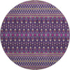 Piper Looms Mayfield Boho AMF708 Purple Machine Washable Area Rug Round Main Image