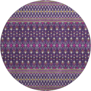 Piper Looms Mayfield Boho AMF708 Purple Machine Washable Area Rug Round Main Image