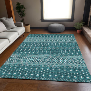Piper Looms Mayfield Boho AMF708 Teal Machine Washable Area Rug Lifestyle Image Feature