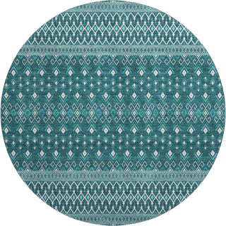 Piper Looms Mayfield Boho AMF708 Teal Machine Washable Area Rug Round Main Image