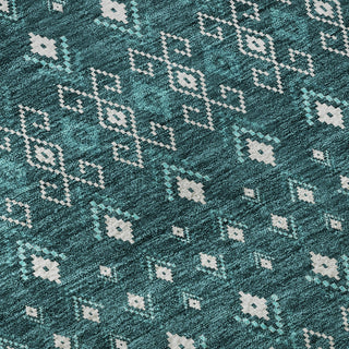 Piper Looms Mayfield Boho AMF708 Teal Machine Washable Area Rug Swatch Image