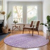 Piper Looms Mayfield Boho AMF709 Lavender Machine Washable Area Rug Round Lifestyle Image Feature