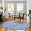 Piper Looms Mayfield Boho AMF709 Sky Machine Washable Area Rug Round Lifestyle Image Feature