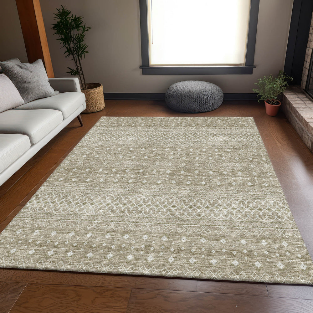 Piper Looms Mayfield Boho AMF709 Taupe Machine Washable Area Rug Lifestyle Image Feature