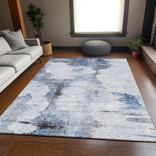 Piper Looms Mayfield Modern AMF710 Blue Machine Washable Area Rug Lifestyle Image Feature