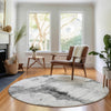Piper Looms Mayfield Modern AMF710 Gray Machine Washable Area Rug Round Lifestyle Image Feature